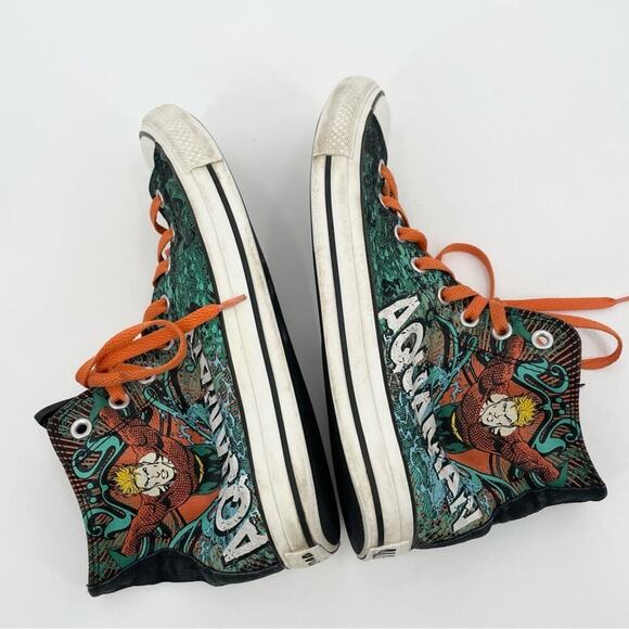 Aquaman Converse Shoes DC Comics Sneakers Chuck Taylor Size Men’s 9 - Picture 9 of 9